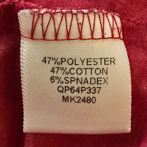 Guess Red/pink diagonal heart stripe elbow tee M - Picture 5 of 6